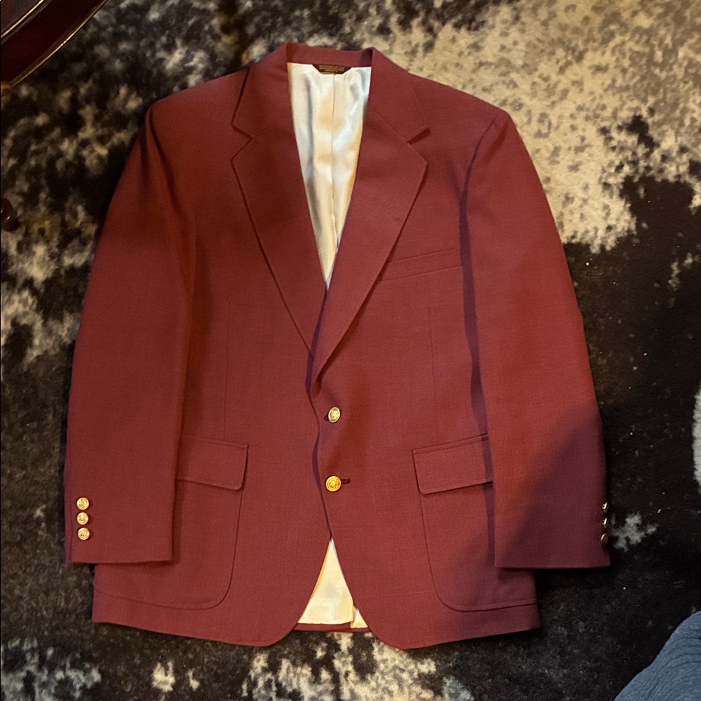 Classic Men's Burgundy Blazer